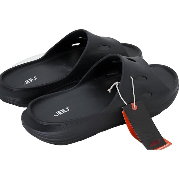 JBU Pillow Recovery Slide Sandals Black Comfort Slip-On Beach Pool Men's US 12 - Picture 3 of 6